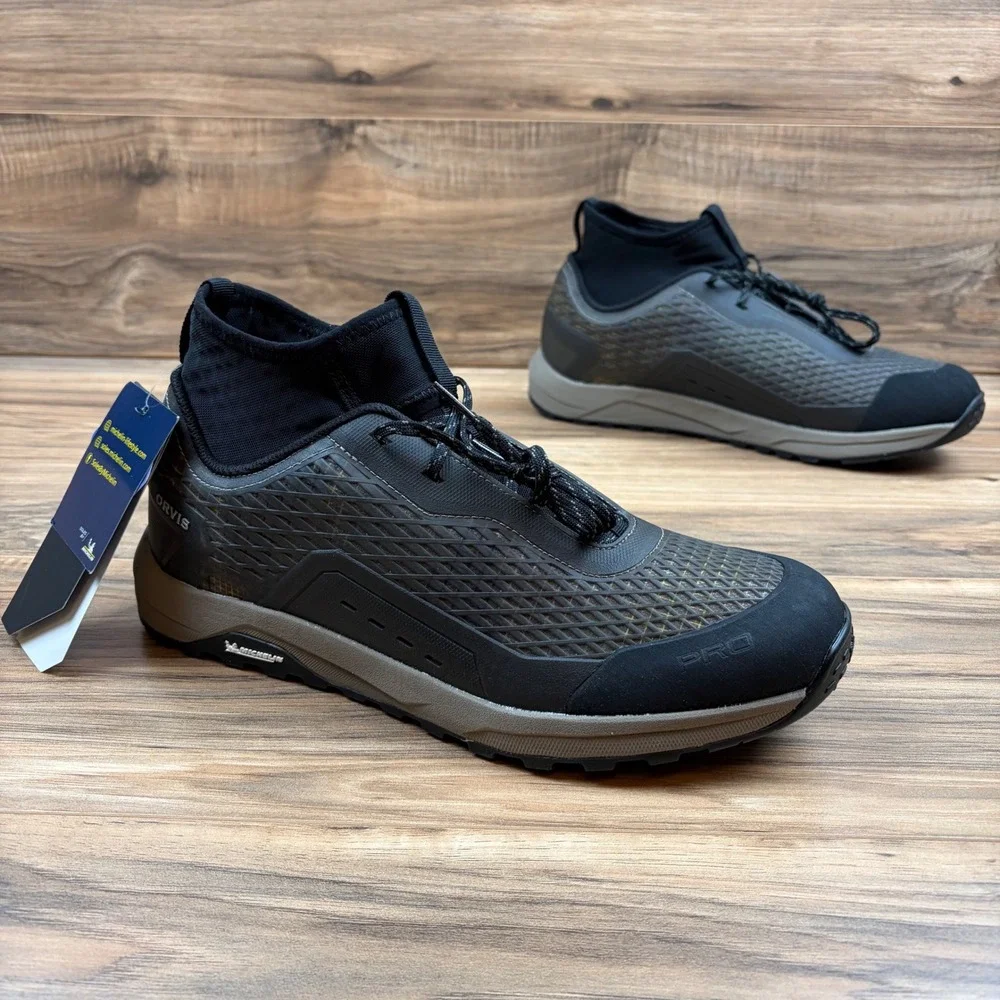 Orvis Pro Approach Mens 11 Fly Fishing Wet Wading Gravel Guard Shoes Gray